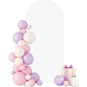 White Arch Backdrop Cover, 6FT Spandex Fitted Wedding Arch Stand Covers Round Top Chiara Arch Backdrop Stands Cover for Wedding Birthday Party Ceremony Banquet Decoration (6 FT)