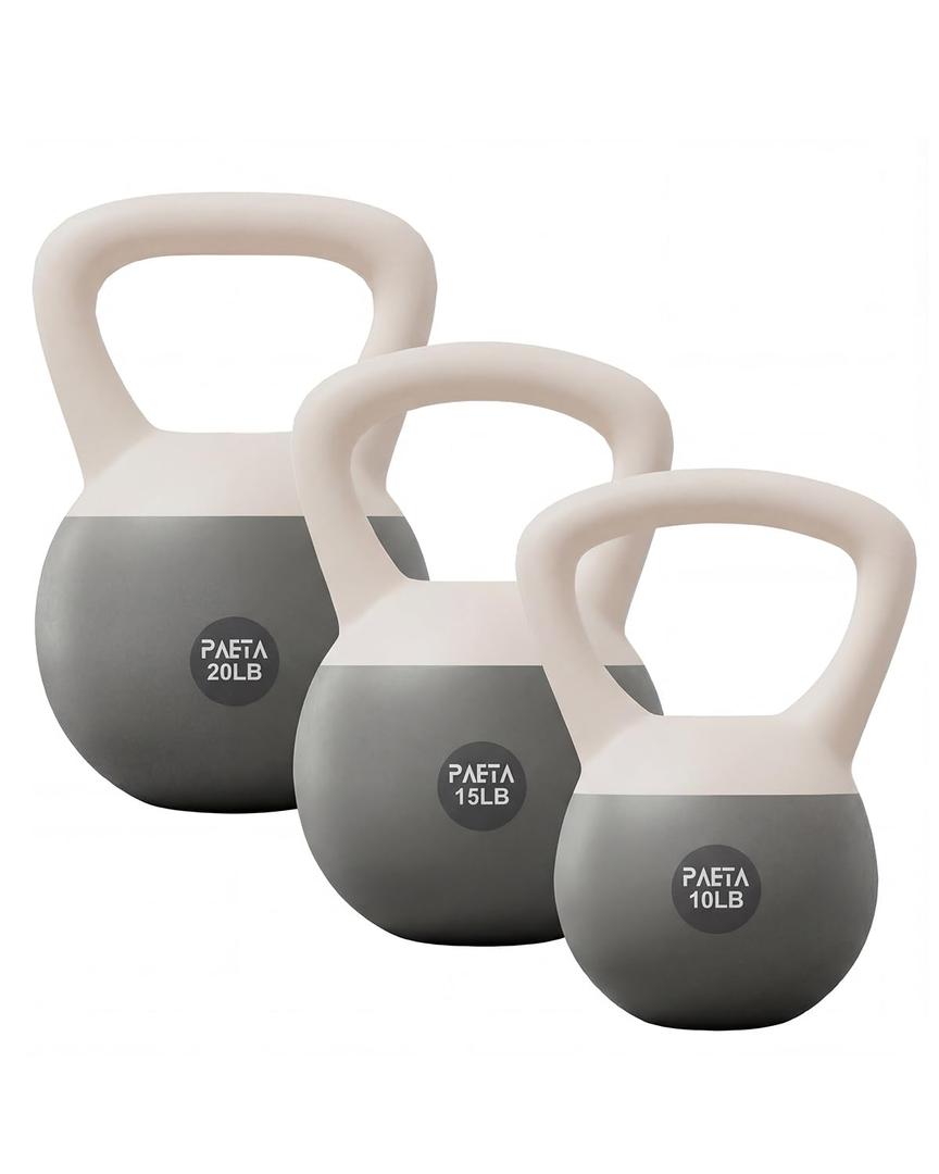 PAETA Soft Kettlebell for Home Fitness – Anti-Slip Grip & Wide Handle Design,Soft Kettlebell Set, Gentle Floor-Friendly Impact – 10lbs, 15lbs, 21lbs, for Home Functional Training