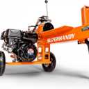 SuperHandy Log Splitter Portable 20 Ton Rapid Auto Return Ram System Bucher Gear Pump 7HP Engine Horizontal Full Beam Steel Wedge Firewood Splitting Forestry Harvesting (Orange)