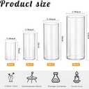 24 Pack Thick Glass Cylinder Vases 4,6,9,12 Inch Tall Clear Flower Vase Hurricane Floating Candle Holder for Table Centerpiece Wedding Home Decor