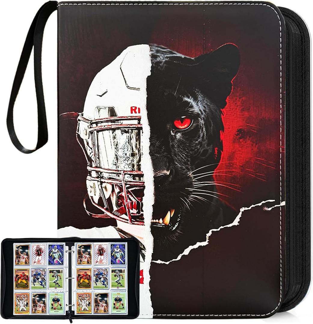 Football Card Binder with Sleeves 900 Pockets, Card Storage Organizer Display Case Compatible with Trading Card, Sport, Football, Baseball, TCG Cards