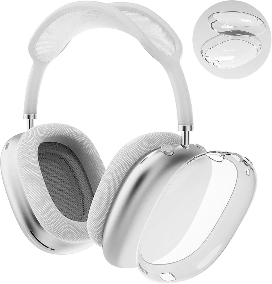 Ainiv Protective Case Compatible with Airpods Max, 2 Pack Soft TPU Anti-Scratch Skin Cover for Airpods Max, Shockproof Accessories for AirPods Max Headphones (Crystal Clear)