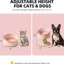MS!MAKE SURE Adjustable Raised Cat Bowls, Ceramic Elevated Cat Bowls, Pet Bowl with Anti - Slip Rubber Pad, Leak - Proof, Lead & Cadmium Free, Whisker - Friendly, for All Life Stages of Age Pink