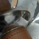 Adjustable Swivel Table with Faux Saddle Leather Cover & Metal Leg, Laptop Stand for Bed, TV Tray for Eating, Modern Couch Table for Living Room (Brown)