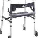 Drive Medical 10233 Clever Lite Foldable Rollator Walker, Gray