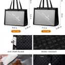 LOVEVOOK Lunch Tote Bag for Women, 17.3 Inch Laptop Bag with Insulated Lunch Compartment, Quilted Large Capacity Computer Handbag with Purse for Business, Work, Nurse, Office, Collage, Casual, Black