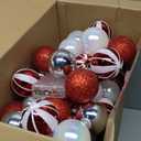 2 Pcs Christmas Balls Garland 6 ft Hanging Ornaments Xmas Balls Decorations with 2 Pcs 10 Feet LED Lights Indoor Outdoor Tree Mantel Wedding Decoration(Candy)