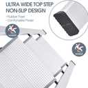KINGRACK Aluminium 3 Step Ladder, Lightweight Step Stool with Non-Slip Pedals, Handrail, 330 LBS Foldable Step Ladder for Kitchen, Garage, Home, Space Saving, Sturdy and Portable, Silver