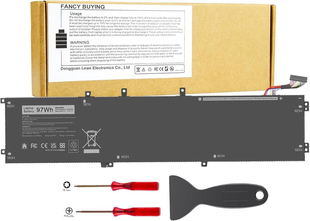 Fancy Buying 97Wh 6GTPY Laptop Battery for Dell XPS 15 9550 9560 9570 7590 Inspiron 15 7500 7501 7590 7591 Vostro 7500 7590 i7-7700HQ 5D91C GPM03 4GVGH 1P6KD 5XJ28 5D91C 5041C D1545 D1645 D1745