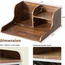 DTK Washer Dryer Countertop with Shelf,27.5" D x 27" W x 11.8" H Wood Countertop for Washer and Dryer,Laundry Countertop with Anti-Slip Strips and Edge Rails,Dryer Countertop for Laundry Room(Walnut)