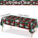 KALOR 3 Pack Christmas Tablecloth, 54 x 108 Inch Red Green Snowflake Large Disposable Table Cover, Waterproof Vintage Cloth for Party Decorations Supplies