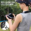 Drawstring Small Camera Bag, Soft Cute Camera Pouch Handbag Compatible with Mirrorless CamerasBlack