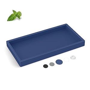 Bathroom Counter Tray, EG-SIPRO High-Grade Thickened Silicone Bathroom Vanity Tray, Shatterproof Durable Rectangle Bathroom Tray Soap Dispenser Tray for Bathroom Countertop
