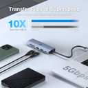 USB C Hub, 6 in 1 Multi-Port Dock, 4K HDMI, 100W Power Delivery, 3 x USB 3.0, SD/TF Card Reader for Notebooks and Smart Devices, Works with USB C Laptops Dell/HP/Surface and More