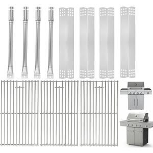 Replacement Parts Kit for KitchenAid 720-0954, 720-0733A, 720-0954A, 720-0733D, 720-0954L, 730-0733, 740-0733A, 730-0733A, 740-0733 Grill Parts, Nexgrill Parts 720-0733 720-0733A,Solid Stainless Steel (Grates+Burners+Heat plates)