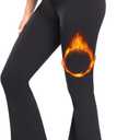 FULLSOFT Fleece Lined Leggings Women-Winter Flare Leggings Tummy Control High Waisted Winter Warm Soft Yoga Pants (Small, 1-black)