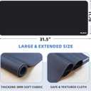 Large Black Mouse Pad - Desk Mat with Non-Slip Rubber Base, Smooth Waterproof Surface, Stitched Edges - Ideal as Desk Pad for Office, Gaming, and Home Use,31.5 x 11.8 inch
