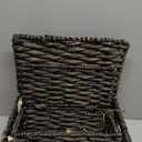 Set of 2 Black Wicker Baskets with Lid