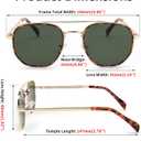 FEISEDY Sunglasses Aviator Men Women 70s Sun Glasses Square Frame UV400 Protection B2953