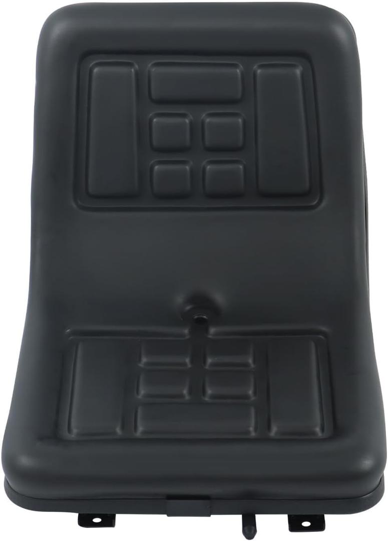 Autoparts Universal Compact High Back Lawn Tractor Seat, Black Mower Seat With Mounting Bolt Patterns, Comfortable, With Central Drainage Holes, Adjustable Seat For Forklifts, Dozers