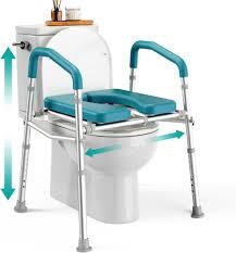 PELEGON Raised Toilet Seat with Handles (400lb)  Adjustable Height & Width Toilet Chair with Arms, Toilet Riser with Handles, Toilet Chair Over Toilet, Handicap Toilet Seat for Elderly (Teal)