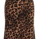 Floerns Women's Leopard Print Draped Collar Spaghetti Strap Cami Long Dress Brown XS