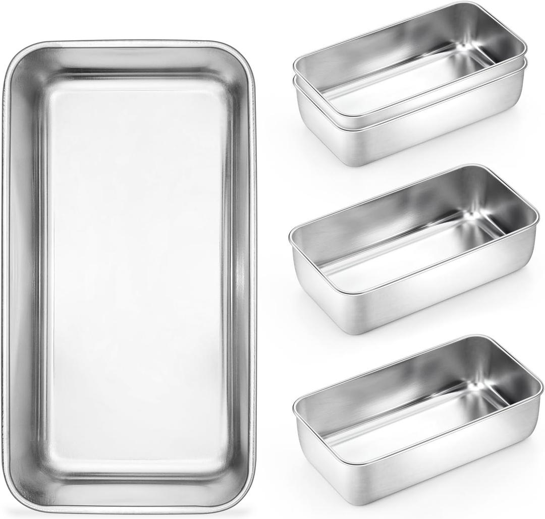 Loaf Pan for Baking Bread 9 x 5 Inch Stainless Steel Deep Meatloaf Pan, Set of 5