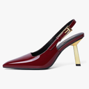 RIBONGZ Slingback Heels for Women Closed Pointed Toe Stiletto High Heels Dress Sexy Pumps Heeled Wedding Bride Prom Party Evening Dressy Shoes, 8