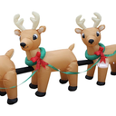 12 FT Long Lighted Christmas Inflatable Santa Claus on Sleigh with 3 Reindeer – Outdoor/Indoor Yard Blow-Up Holiday Decoration with Built-in Lights, Self-Inflating Blower & Weather-Resistant Material
Christmas Inflatable Set 4 Reindeers And Santa