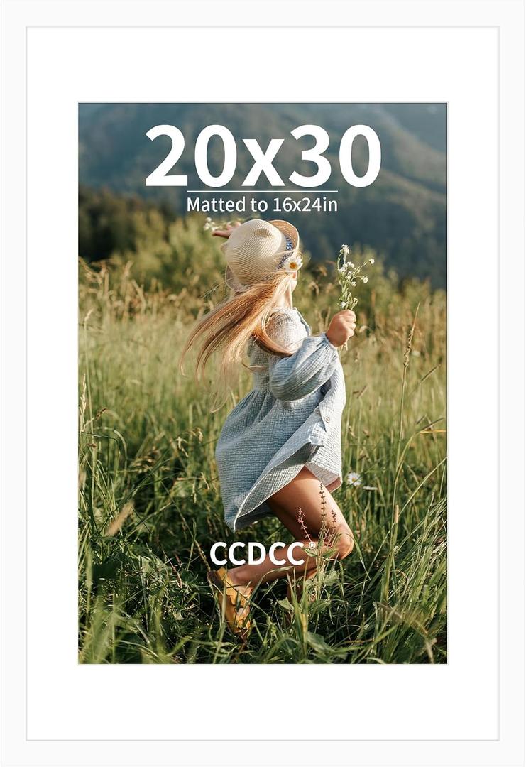 20x30 Picture Frame, Wooden Photo Frames with Tempered Glass, 1 Pack, 20x30 in