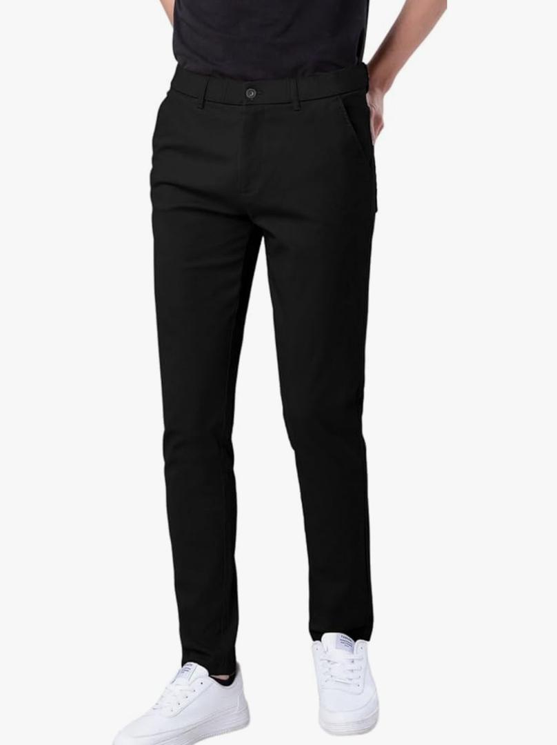 Plaid&Plain Men's Skinny Stretchy Khaki Pants Colored Pants Slim Fit Slacks Tapered Trousers, 29W x 30L