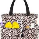 HOMESPON Large Waterproof Beach Bag for Women Sandproof Tote Bag Pool Bag with Zipper and Pockets for Travel Vacation Gym (Leopard Print)