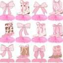 Cowgirl Boost and Bows Honeycomb Centerpiece 13pCS Coquette Bow Cowgirl Party Decorations Pink Western Bow and Boots Table Centerpieces for Coquette Cowgirl Birthday Baby Shower Supplies