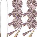 6 Pieces Graduation Honor Cords 68" Grad Braided Honor Cord with Tassel Honor Rope Grad Cords for Graduation Students Bachelor Master Doctoral Gown Grad Decor (Purple White and Gold)