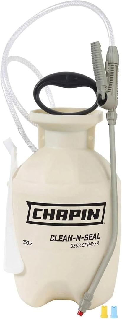 Chapin 25012 1-Gallon Clean 'N Seal Poly Deck Sprayer for Deck Cleaners and Transparent Stains and Sealers, 1-Gallon (1 Sprayer/Package)
