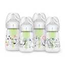 Dr. Browns Natural Flow Anti-Colic Options+ Wide-Neck Baby Bottle Designer Edition Bottles, Jungle and Woodland Design, 5 oz/150 mL, Level 1 Nipple, 4-Pack, 0m+