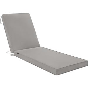 Favoyard Chaise Lounge Cushions Outdoor 72 x 21 x3 Inch Waterproof & 3-Year Fade Resistant Outdoor Lounge Chair Cushions with Removable Cover, Ties and Hidden Zipper for Patio Pool Lounge Chairs (Light Gray)