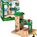 BRIO World Signal Station Set - 2-Piece Wooden Train Track Toy with Interactive Red Light and Figurine - FSC Certified - Compatible with All BRIO Railway Train Toys - Kids Ages 3 & Up