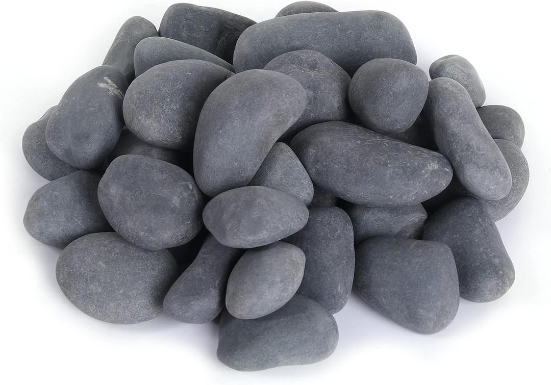 11LB Stone Pebbles River Rocks, 100% Natural Hand-Picked Premium Decorative Pebbles, Ideal for Garden Landscaping, Home Decor, Aquariums, Painting, Crafting and Gifts, Onyx Black