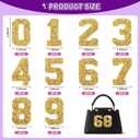 20Pcs Iron On Patches Rhinestone Numbers 0-9 Glitter Crystal Number Stickers Bling Rhinestone Numbers Iron On Alphabet Applique Patches for Clothing Jeans Shoes Hats Repair Decoration(Gold)