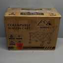 3 in 1 Collapsible Wagon Converts to Bench, 220lbs Foldable Wagon Cart with Wheels, 120L Shopping Cart for Groceries Folding Utility Wagon for Beach, Garden, Camping, Sport, Black