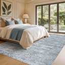 10x12 Area Rugs for Living Room: Washable Non Slip Navy Blue Rug