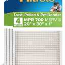 Filtrete 20x30x1 AC Furnace Air Filter, MERV 8, MPR 700, Tough on Pollen, Easy on Airflow, 3-Month Pleated 1-Inch Electrostatic Air Cleaning Filter, 4-Pack (Actual Size 19.880 x 29.880 x 0.8125 in)