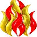 KatchOn, Big Fire Balloons Flames Set - 25 Inch, Pack of 10 | Flame Balloons for Fire Decorations For Party For Adults | Wings Of Fire Balloon, Fire Decorations | Wings Of Fire Decoration Birthday