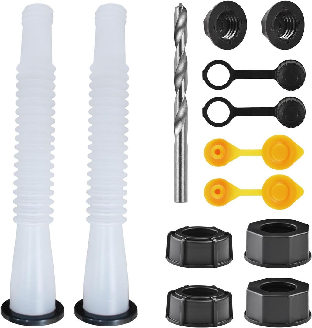 Gas Can Spout Replacement Kit, Gas Can Nozzle Replacement (2 Kit-White) All gaskets are installed and ready to use upon receipt. For 1/2/5/10 gallon gas can. Easy and convenient to use