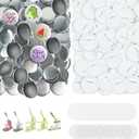 200 Sets 2.25 inch 58mm Round Button Maker Supplies,2.28 inch Blank Badge Button Parts Making Kit for Maker Machine, Plastic Pin Backs with Blank Paper and Clear Film, Perfect for DIY Crafts (2.25in/58mm)