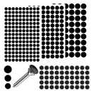 340Pcs Screw Covers Black Self-Adhesive Screw Covers Caps 290pcs Screws Hole Sticker & 50pcs Plastic Furniture Hole Cap Sticky Decals Self Tapping for Various Furniture Cabinet 12mm 15mm 21mm