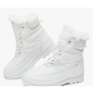 BABUDOG Womens Warm Fur Lined Mid-Calf Boots Waterproof Winter Snow Boots Non-slip Lace up Combat Boots, 7