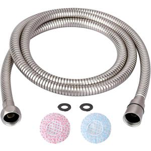 TRIPHIL Kink-free Shower Hoses 118" Extra-long Handheld Shower Head Hose Replacement Flexible Metal Tube Extension Anti-twist Brass Connectors Stainless Steel Brushed Nickel