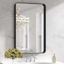 LOAAO 28X36 Inch Black Metal Framed Bathroom Mirror for Wall, Matte Black Bathroom Vanity Mirror Farmhouse, Anti-Rust, Hangs Horizontally or Vertically